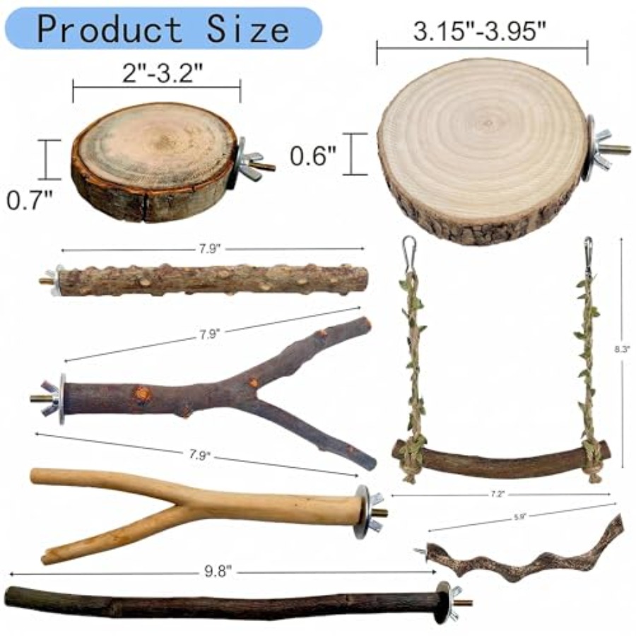 8PCS natural wood bird perches - Health & Wellness Photos 评论和价格